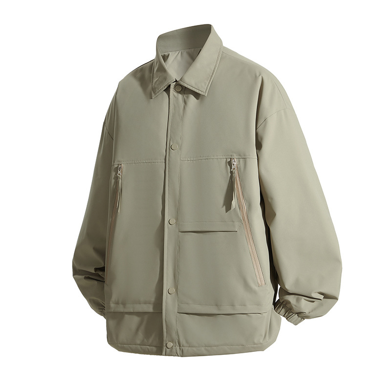 Camisas de trabajo americanas chaqueta de algodón hombre moda de invierno abrigo de goma suelta abrigo de solapa impermeable