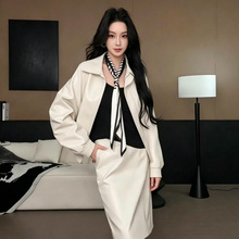 小长条细窄丝巾女黑白飘带装饰丝带搭配衬衫护颈围脖子领带薄围巾