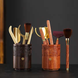 黑檀茶道六君子套装黑檀木茶道配件茶艺摆件高档铜木茶具泡茶工具