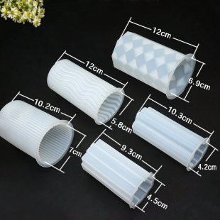 ⊿Aromatherapy Candle Silicone Mold Cylindrical Stripesd Crystal Glue Plaster Cylinder Handmade DIY Production Material