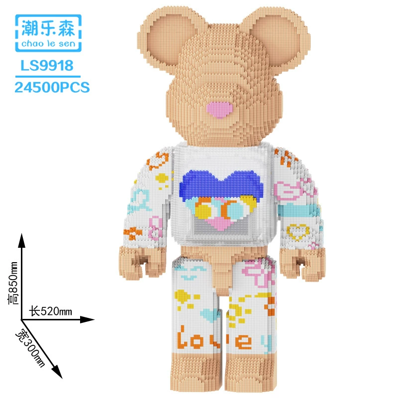 Constructor set Lego DIY small-brick fox toy, multi-size models 17–100 cm, birthday gift