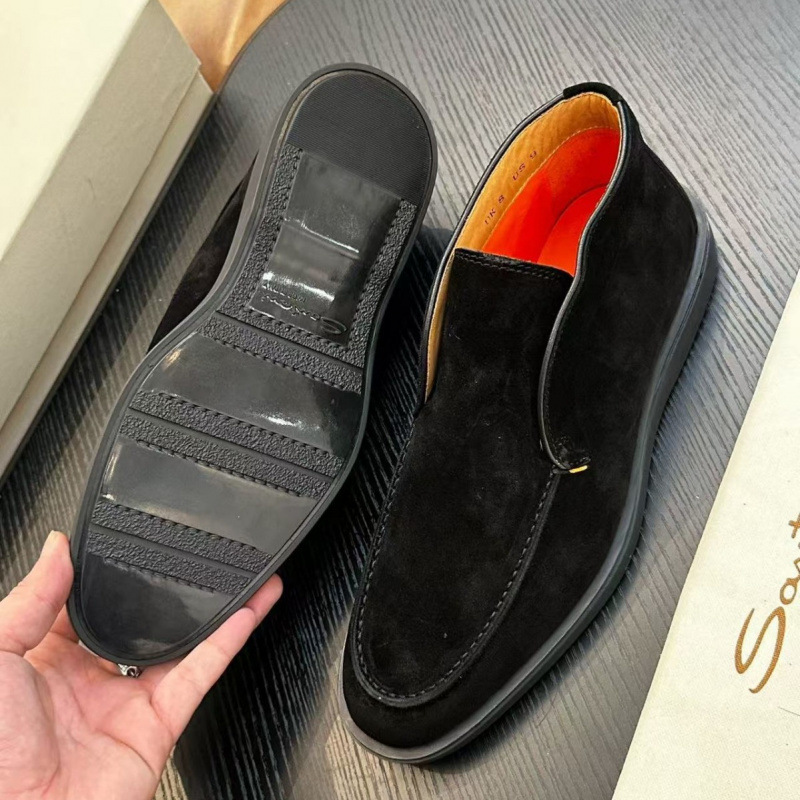 Cross-Border Tony High-End Autumn and Winter New Casual Sneakers Flat Sports Solid Color Men's Suede Leather Loafers Men's Shoes