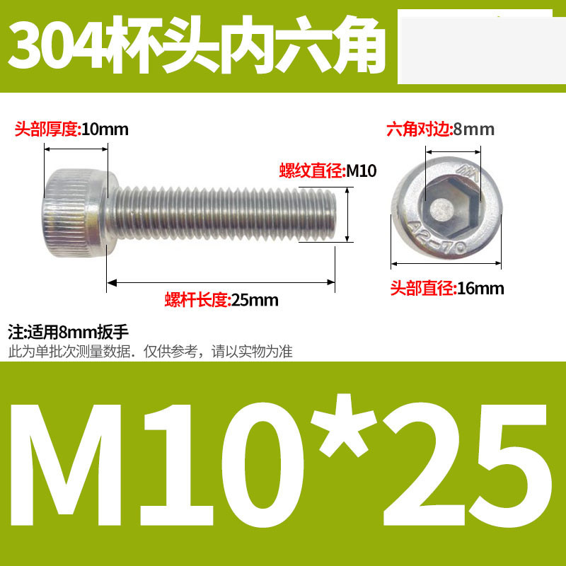 304ステンレス鋼六角穴付きネジカップヘッドDIN912円筒頭精密M1.4M1.6M2M2.5M3M4M5