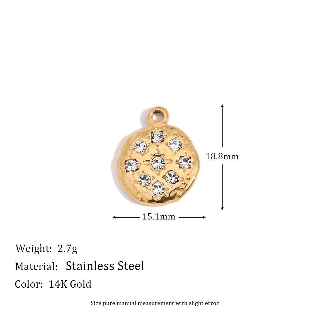 Diamond medal pendant-gold-white diamond