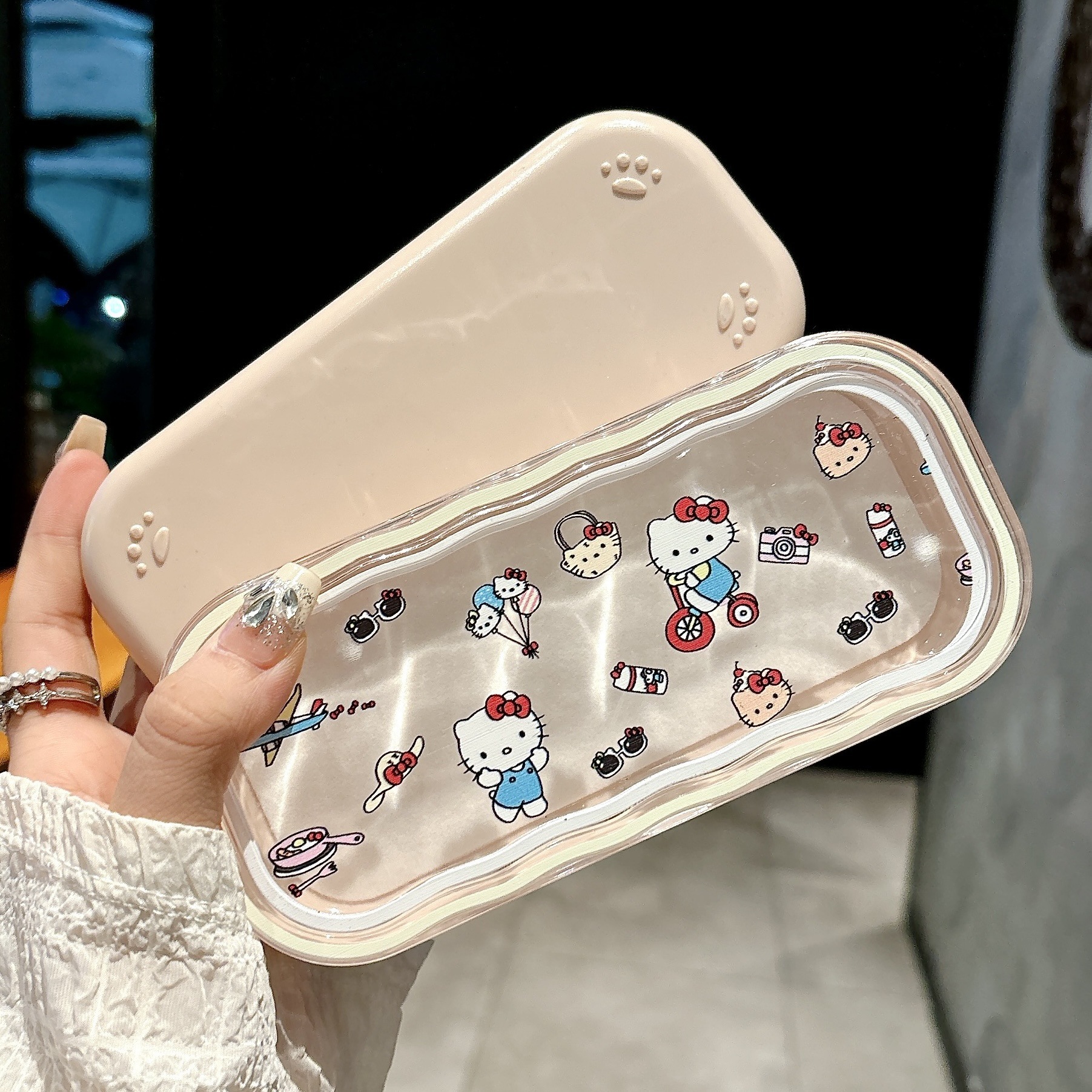Caja de gafas de dibujos animados encantadora portátil anti-compresión de moda imitación de la placa miopía de la caja de gafas marco procesamiento al por mayor