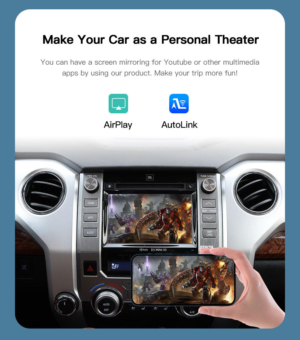 Applicable to overseas Toyota wireless carplay interconnection Android auto smart car navigation module cross-border