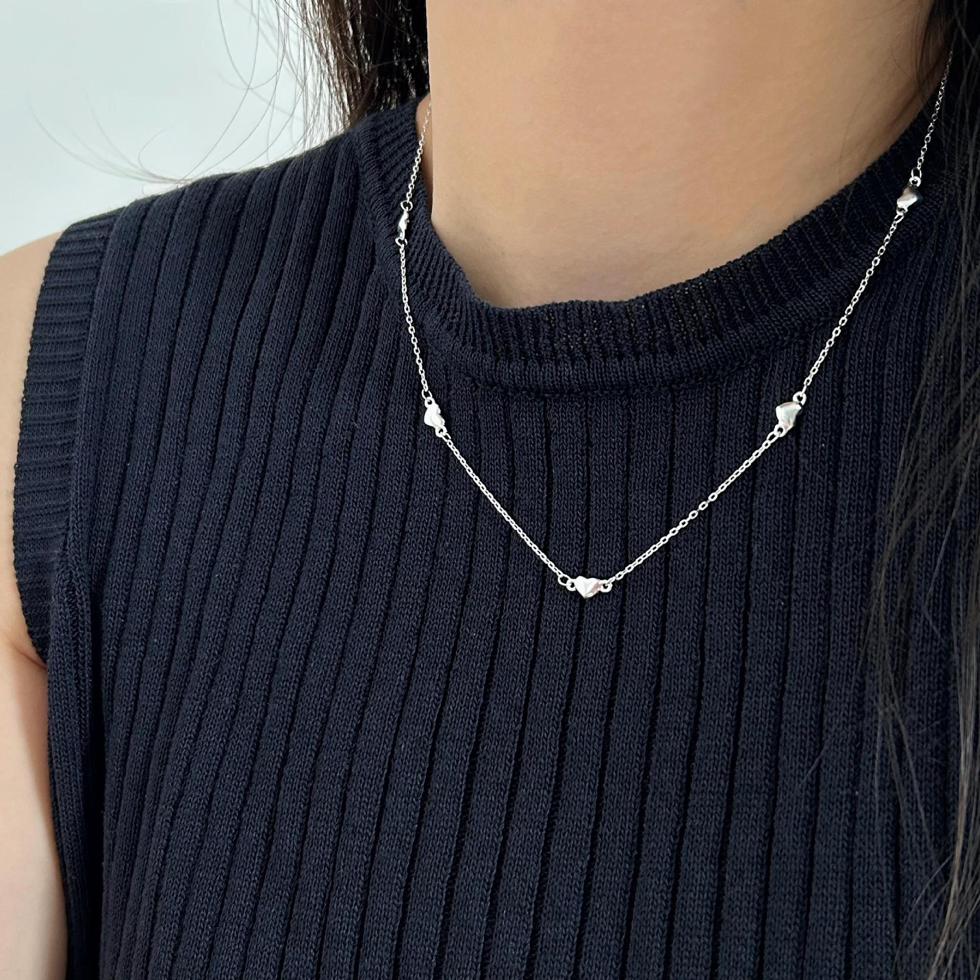 5g Weight Sterling Silver Plating Heart Shape Necklace