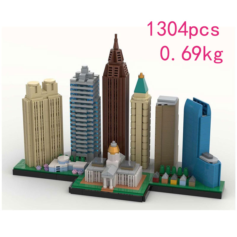 Grensoverschrijdende bestseller, direct leverbaar: MOC-241613 Bouwblokkenset met kleine onderdelen, model van een stadsstraat met wolkenkrabbers._voghion.com