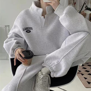 Sweat Sweat Pants Fashion Design suit Women's Autumn and Winter 2024 New fleece-lined Running Sports Casual Two-piece Set