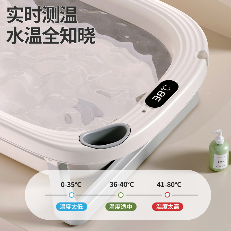 Bañera de bebé sensible a la temperatura personalizada, bañera plegable grande, bañera para niños para el hogar, puede sentarse y acostarse, suministros para recién nacidos