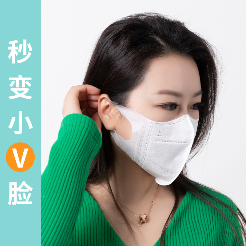 批发口罩3d立体一次性口罩独立包装三层防护防尘透气不勒耳显脸小