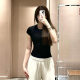 New SKIMS Kardashian Same Style Soft Lounge Slim-Fit Rib Pit Lace Short Sleeve T-Shirt Top Women