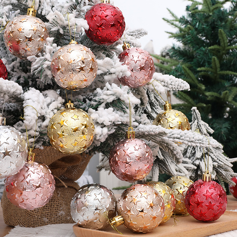 国境を越えたアマゾンクリスマス6cm装飾ボール満天星クリスマスメッキボールクリスマスツリーペンダント場所配置ボール|undefined