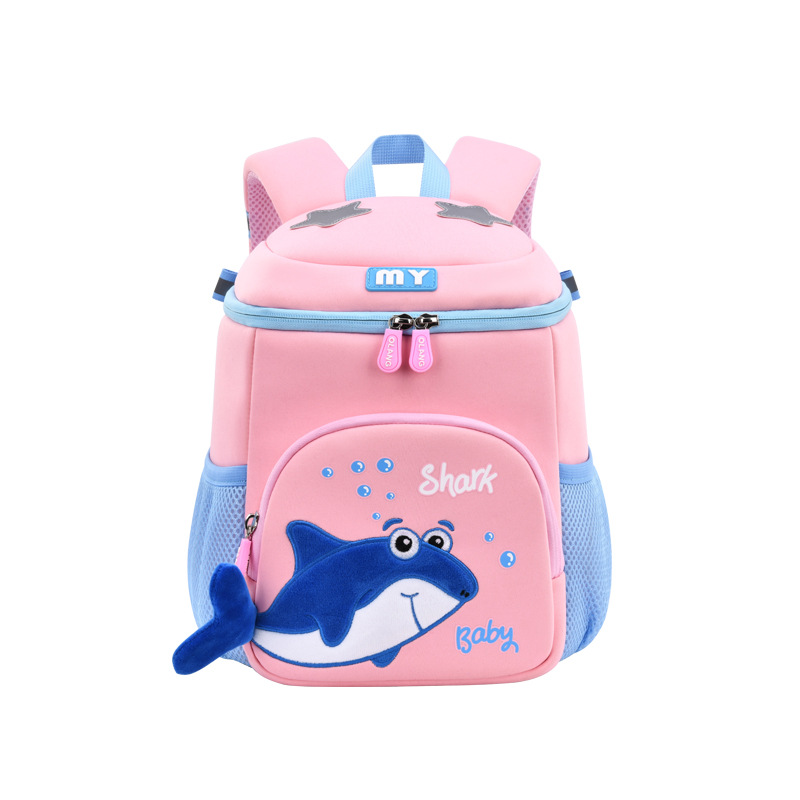 Aolang nuevo tiburón lindo kindergarten mochila protección de la columna vertebral alivio de la carga material de buceo niños mochila fábrica en stock ventas directas