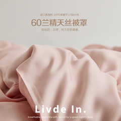 60S Lyocell Tencel Solid Color Quilt Cover Single Product Summer Cool Feeling Quilt Cover Single Bed Sheet Ice Silk Refreshing Skin Friendly Soft