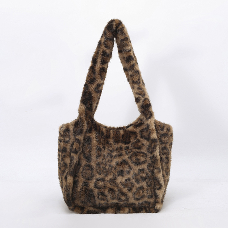 Otoño y invierno populares bolsas de leopardo retro mujeres 2025 nueva gran capacidad de viaje bolsas de hombro bolsas de peluche image 13