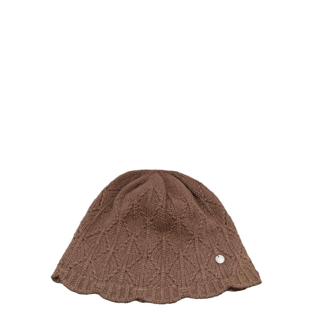 Woolen knitted hat, universal pendant with diamond pattern, keep warm earmuffs, Korean style