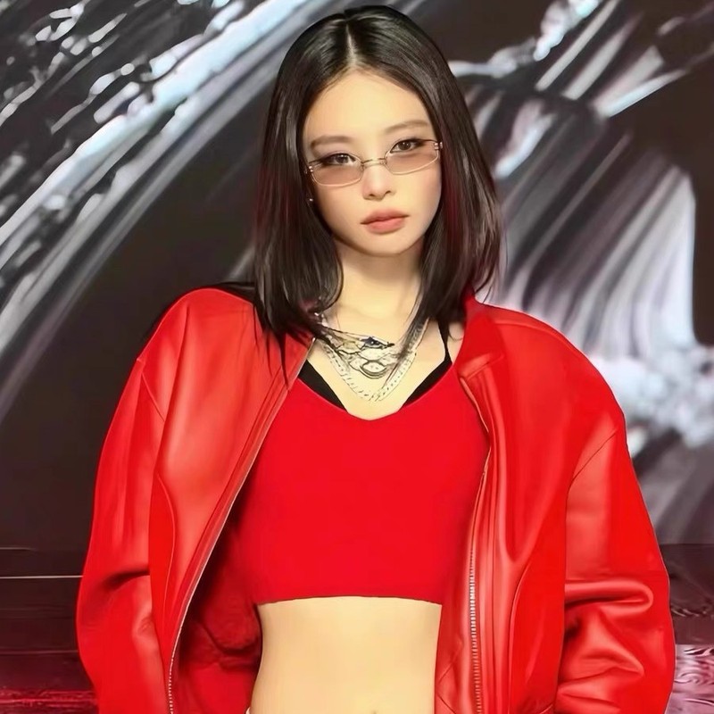 ジェニーと同じスタイルの女性用フレームレス水銀サングラス Y2K ピュアデューティーホットガールスタイルの小さな四角いサングラス、UV 保護付き|undefined