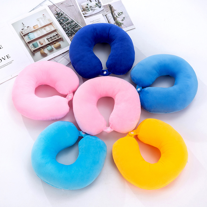 新款記憶棉慢回彈頸枕旅行枕卡通U型護頸枕公司活動禮品可印logo