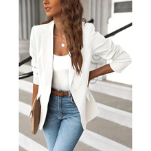 Q 55112 Solid Color Single Button Blazer ��ɫһ������װ