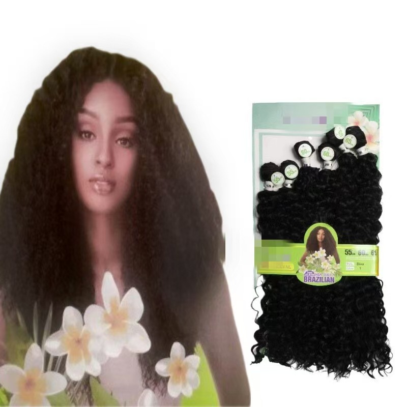 Cabello de fibra química wendy cabello curvo cabello largo rizado peluca al por mayor peluca mujer gran onda