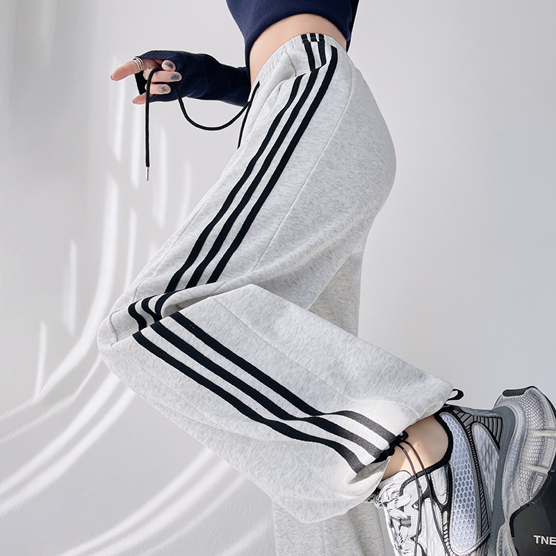 2026 American-Style Sports Wide-Leg Pants for Women, Spring and Autumn High-Waisted Drapey Casual Pants, Slimming Two-Way Wear Cotton Sweatpants
