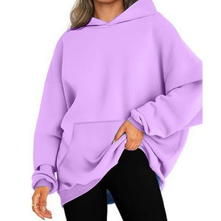 Oversized Pullover Women's European and American Cross-Border Amazon Hooded Oversized Casual Drop Shoulder Sleeve New Sweatshirt