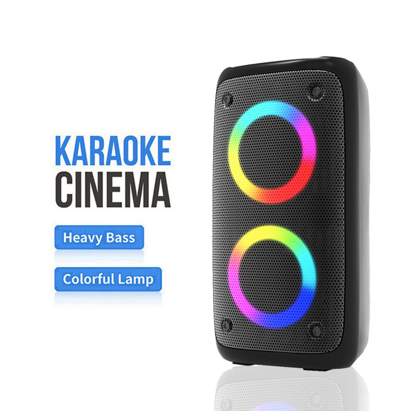 Cross-Border New Product Hot Style Colorful Bluetooth Speaker Outdoor Square Dance High Volume All-In-One Karaoke Audio Microphone Plug