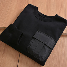 剪标！银狐绒！外贸剪标尾货】男士秋冬季圆领口袋宽松卫衣