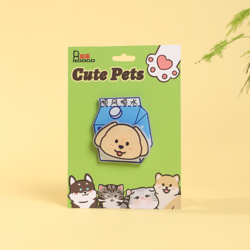 Lugar de fábrica divertido animal gato cachorro acrílico giratorio refrigerador imán creativo decoración del hogar imán magnético