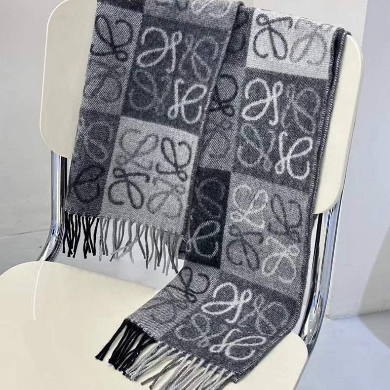 Luojia Checkerboard Plaid Double-Sided Wool Cashmere Scarf for Women 2025 New Accessible Luxury High-End Scarf and Shawl Dual-Use