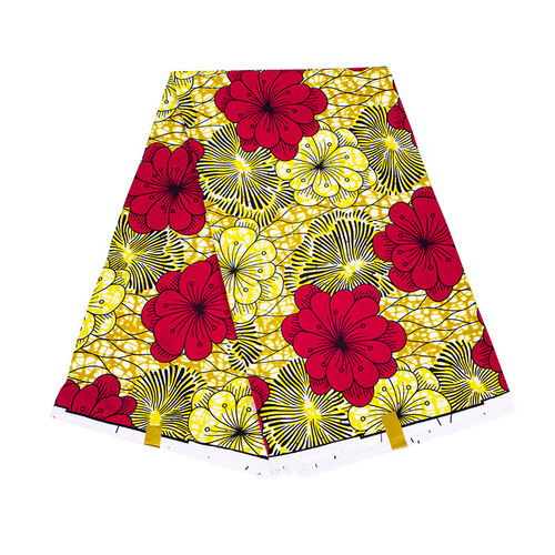 African fabric for export: double-sided polyester geometric print material with wax finish