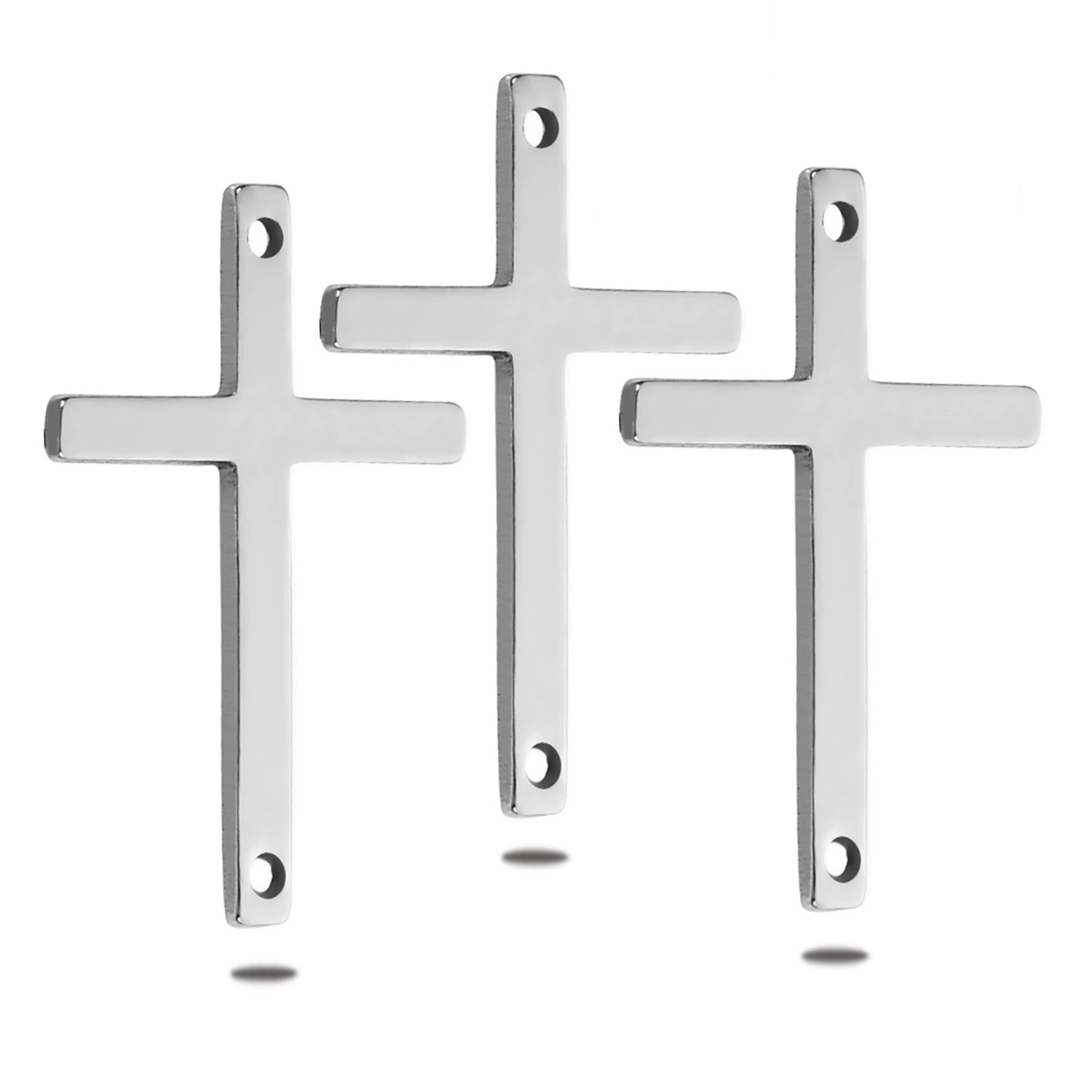 Нержавеющая сталь двойное отверстие крест ювелирные изделия разъем ожерелье браслет аксессуары крест бирка diy ювелирные аксессуары