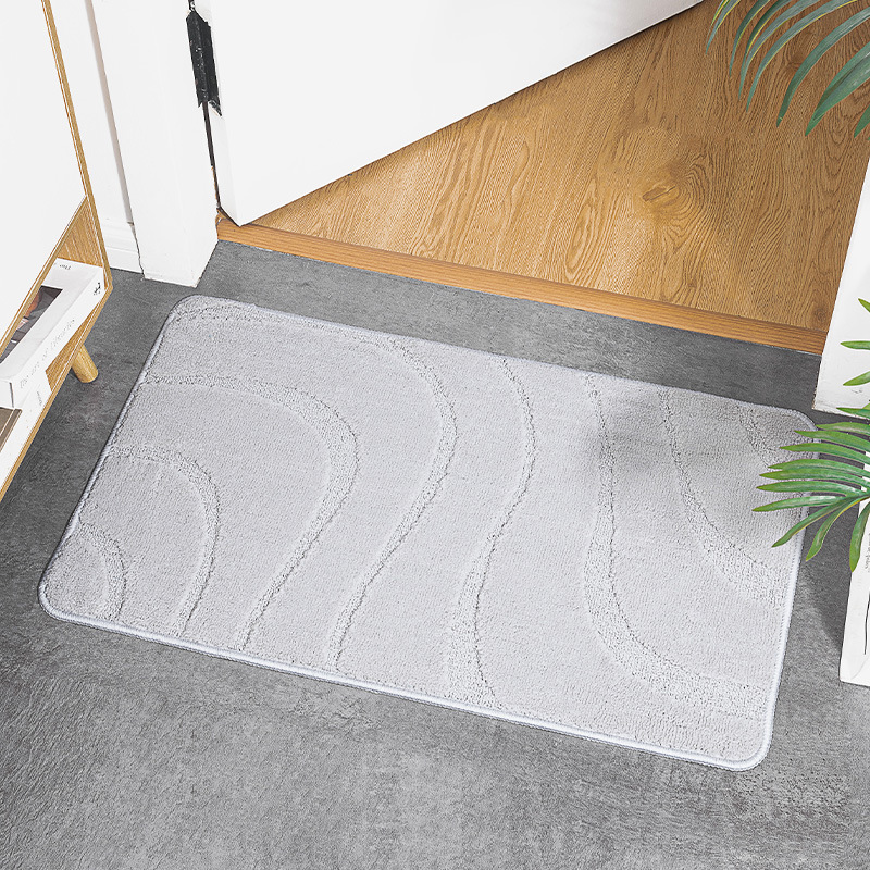 Baño de la puerta de la alfombra del suelo de la alfombra del baño de absorción de agua rápida almohadilla de pies secos gruesa flocado alfombra antideslizante del baño de baño