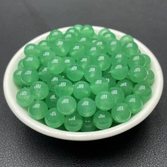 东陵玉散珠子绿东陵玉髓圆珠手工diy串水晶项链饰品女配件材料包