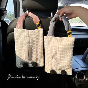 Car Tissue Box Hanging Car Interior Decoration Supplies Car Paper Drawer Car Tissue Hanging Bag Popular Female Driver