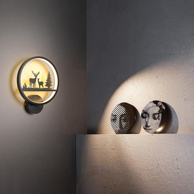Iluminación de pared de fondo del dormitorio sala de estar moderna y simple lujo escalera pasillo de luz creativa lámpara de pared lámpara de cabecera 055L