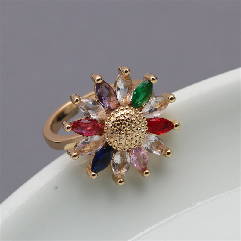 Fashion Butterfly Copper Rings Micro Inlay Zircon Copper Rings