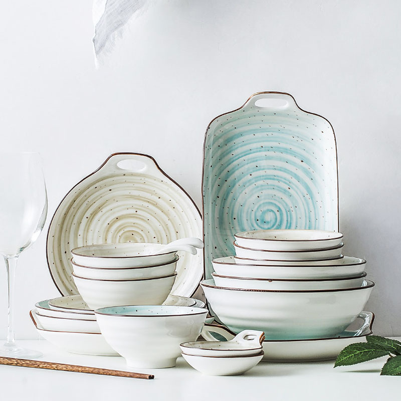 [Rui] Creative Ceramic Tableware Japanese Household Dishes and Plates Set Gift Standard