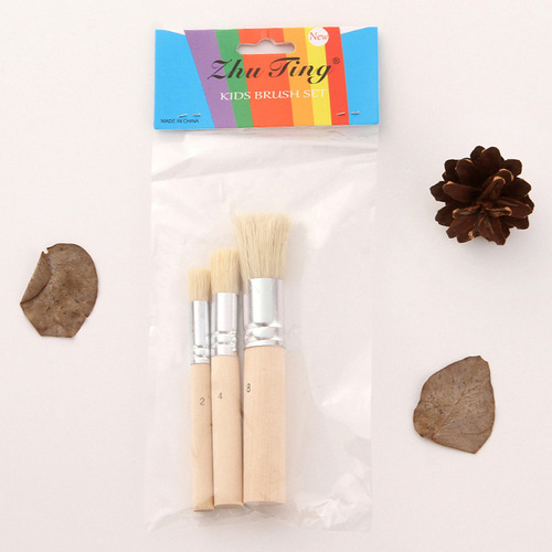 3 packs of pig hair hollow template brushes painting template tools oil painting acrylic watercolor non-shedding art supplies