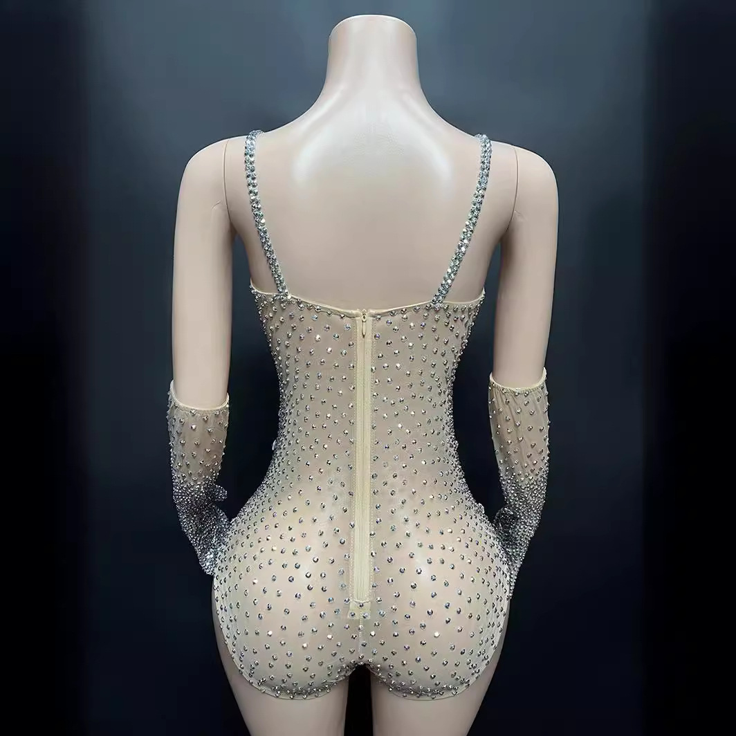 Productos de moda NOCANCE 2024 nuevo estilo de lujo color de piel de diamante sin mangas sexy club nocturno mono traje de rendimiento
