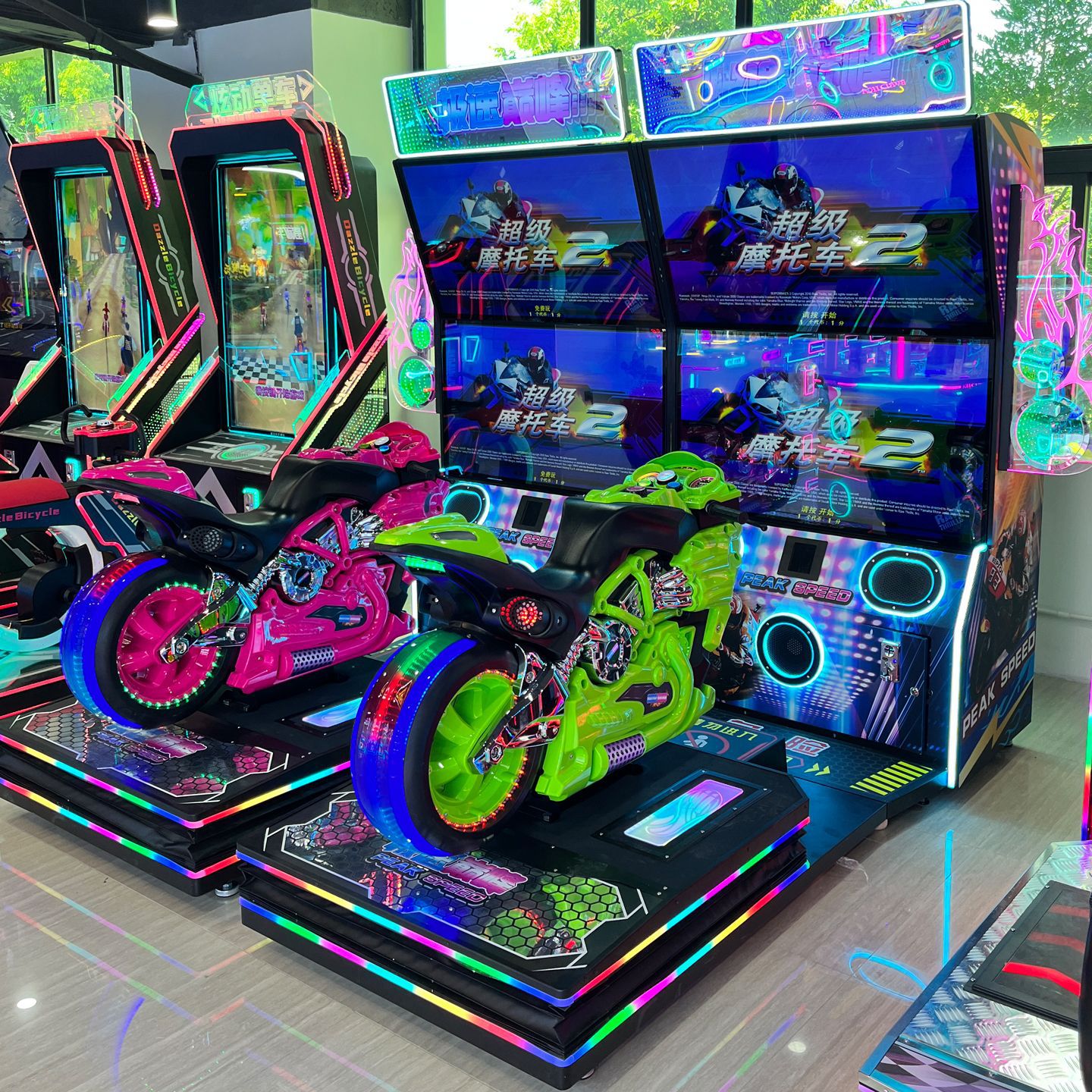 Gran ciudad de videojuegos animada ciudad comercial de movimiento completo super simulación de conducción máquina de carreras de motocicletas máquina de juegos de entretenimiento