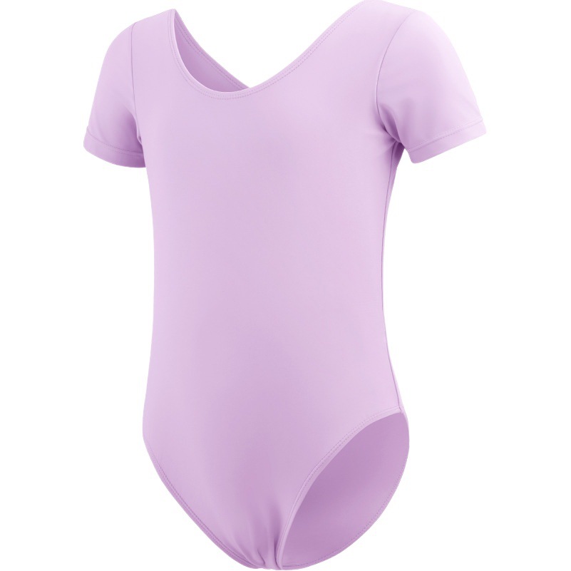 Ropa de baile práctica ropa de ballet arte examen ropa de cuerpo de nylon de manga corta ropa de baile ropa de gimnasia niñas entrepierna cerrada