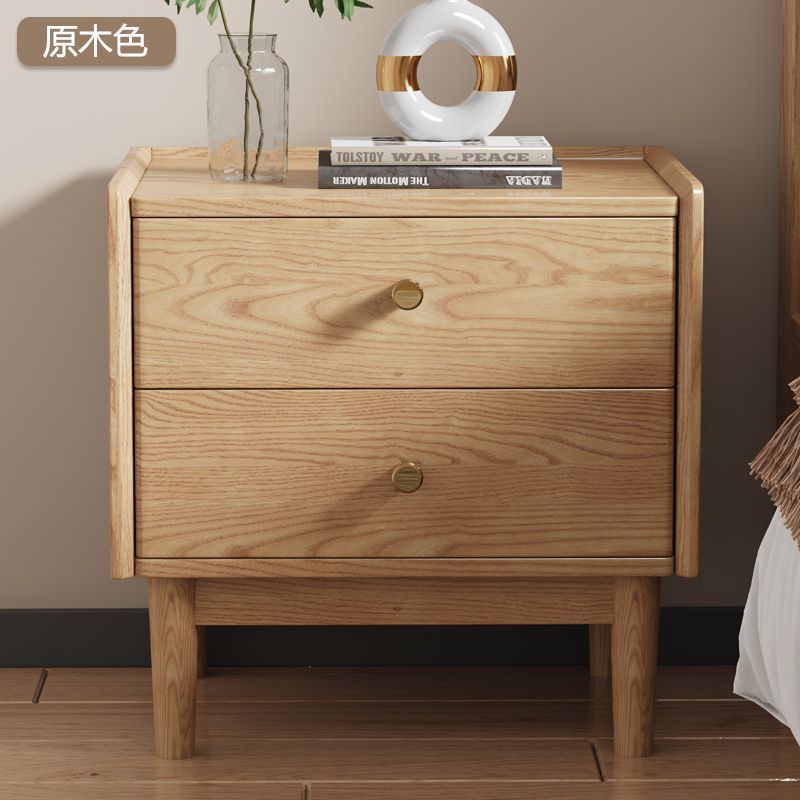 现代简约白蜡木卧室原木胡桃主卧实木全床头柜实木北欧床边柜家用|undefined