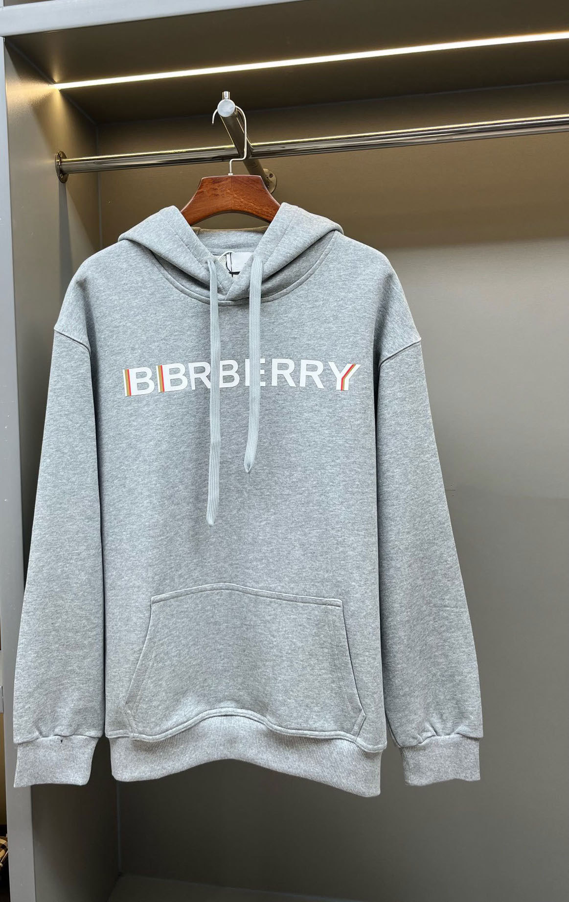 Burberry Silicone Letter Hoodie Grey
