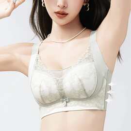 婷婷3747#雅致网纱蕾丝抹胸款文胸38-44薄C杯高侧收聚拢内衣批发