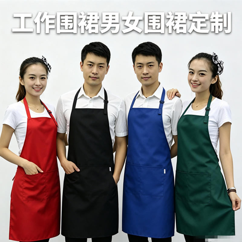 Shanghai Vice-President Custom-Made Work Clothes for Restaurant, Milk Tea, Beauty and Nail Salon Staff, Adjustable Halter Neck Apron with Logo Printing Shanghai Vice-President Custom-Made Work Clothes for Restaurant, Milk Tea, Beauty and Nail Salon Staff, Adjustable Halter Neck Apron with Logo Printing