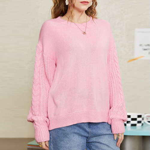 Self-developed spring and autumn loose Japanese round neck retro knitted sweater long sleeves