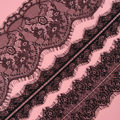 Eyelash lace edge black lace edge elastic lace edge dress hem fashion accessories