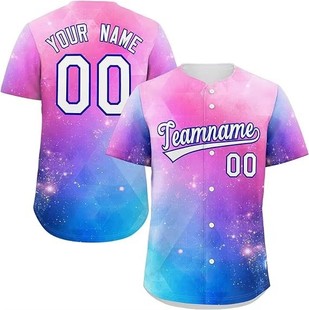 Green Gradient Star Baseball Jersey Uniform Hip Hop Printed Jersey New Personalized Breathable New Design Men's Casual